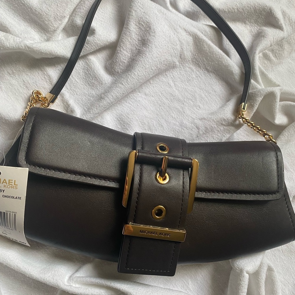Michael Kors Brown Gold Shoulder Bag
